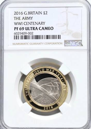 2016 £2 PROOF Coin Army WW1 NGC PF69 Two Pound Royal Mint Great Britain