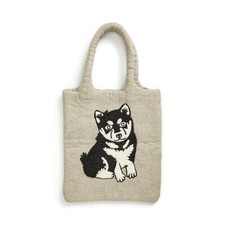 Felted Husky Bag, Handmade Tote Bag, 100% Wool, Wet Felting, Eco Friendly