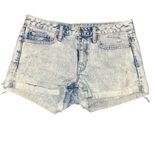 Gap 1969 Slim Cut-Offs Jean Shorts Women's 28 Acid Wash Distressed Light Casual
