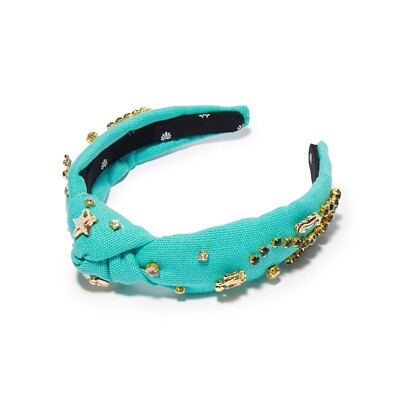 NWT Lele Sadoughi Terry Cloth Kelly Headband Women\'s In Sea Glass Lele Sadoughi SEA LIFE LAGOON EMBELLISHED CRYSTAL HEADBAND  main image 3
