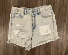 American Eagle Mom Jean Shorts Womens Sz 4 High Rise Cut Off Denim