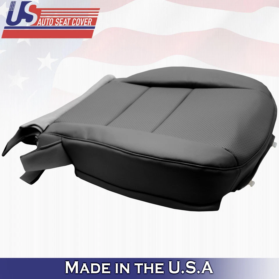 Se adapta a Acura RL 2005 2006 2007 2008 cubierta de asiento de cuero superior e inferior del conductor negra Foto 4 de 4