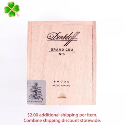Davidoff Grand Cur No. 5 Empty Wood Cigar Box 4.5'' x 3.75'' x 3.75''
