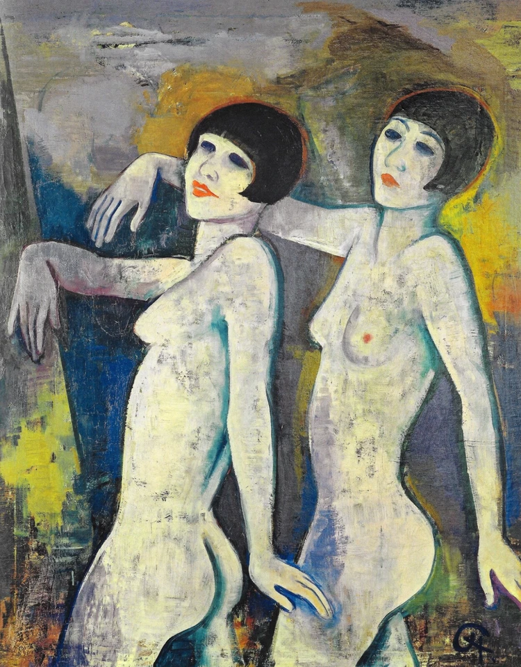 Karl Hofer - Tiller-Girls, vor 1927, 80 x 60cm, Druck auf Leinwand/Holzrahmen
