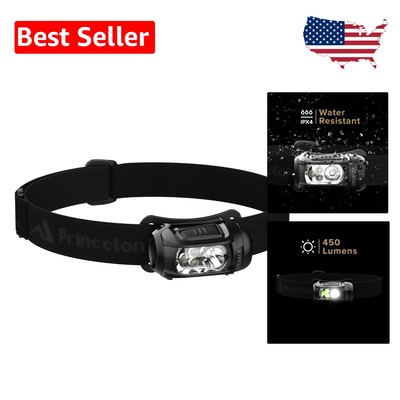 Water Resistant 450 Lumens Headlamp - Five Lighting Modes for Total Control