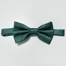 Forest Dark Green Men's Solid Pre-tied Bow tie Straight Cut Bowtie Wedding 10AAA