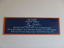 Ty Cobb Autograph Nameplate Detroit Tigers Helmet Photo Baseball Jersey 