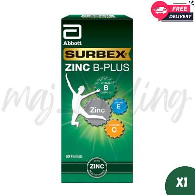 Surbex Zinc B Plus High Strength Vitamin B Improve Stamina Anti-Stress 60's