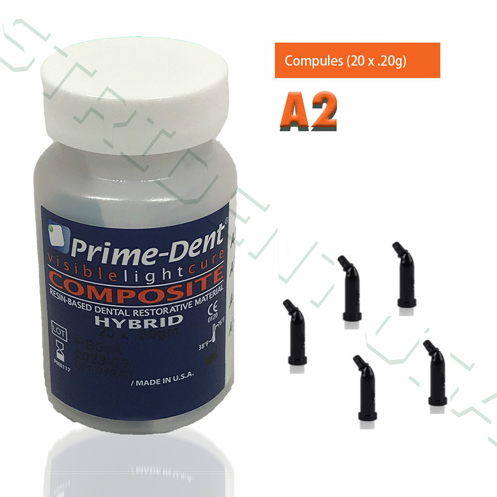 Prime Dent Light Cure Hybrid Composite Compule Refill A2 20 x 0.20