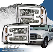 LED DRL Headlights For 2005-2007 Ford F250 F350 F450 F550 Super Duty LH+RH Pair