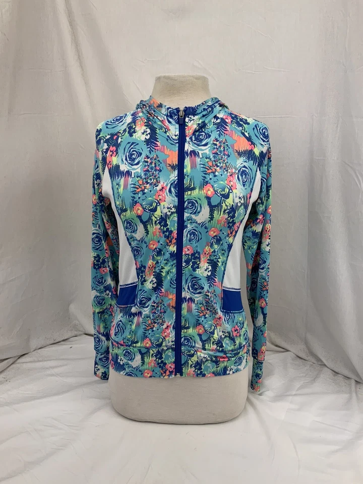 Chaqueta de Correr RBX L 14/16 Azul Floral Poli Elástica Sin Defectos YGI R1-718 Foto 2 de 4