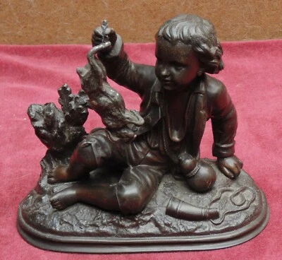 rare ancien magnifique régule retour de chasse moreau ou autre sculpteur n°2 - Photo 1/4