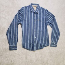 Hollister shirt, large, blue w stripes, long sleeve,cotton, very good condition