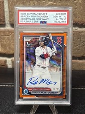 2024 Bowman Draft Braden Montgomery ~ Auto 10 Gem MT 10 12/25 PSA/DNA CERT ~ CHR