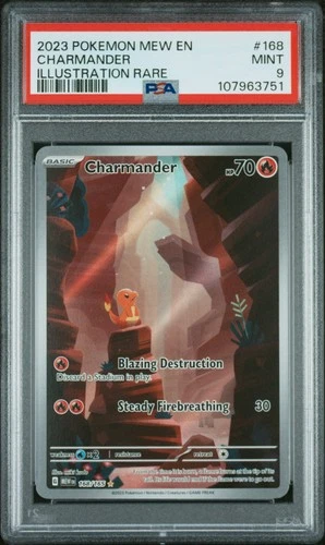 2023 Pokemon Mew 151 Charmander #168 MINT PSA 9 Illustration Rare