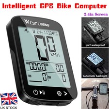 GPS Bike Computer Wireless w/ Auto Backlight,IPX7 Waterproof 2.4" Speedometer UK