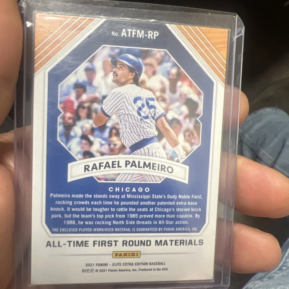 2021 Panini Elite Extra Edition - All-Time First Round Materials Rafael Palmeiro - Image 2 of 2