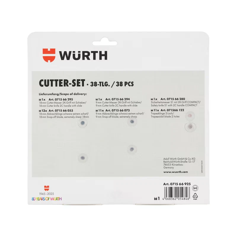 Cuttermesser set 38-tlg. – Präzises Schneidwerkzeug für Handwerk - Bild 2 von 3