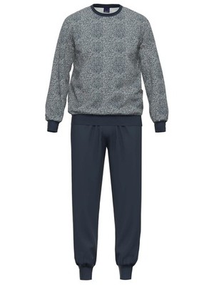 Ammann Herren Pyjama lang, Rundhals Nightwear / Frottee Gr. 48-60 in Eggshell