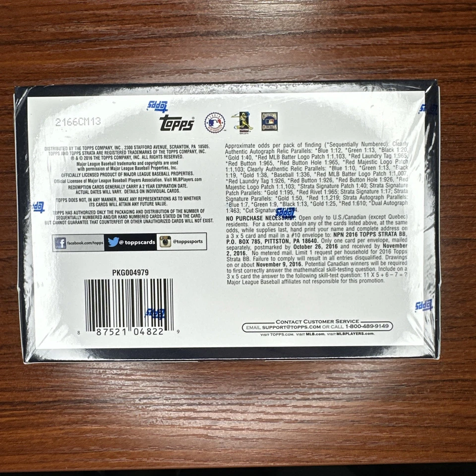 2016 TOPPS STRATA BASEBALL Sealed HOBBY Box TROUT GRIFFEY ICHIRO HANK RICKEY !!! - Image 2 of 4