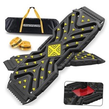 Traction Boards Recovery Boards Pair   42    Black Body with Yellow Spikes