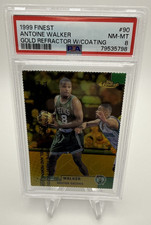 1999 Finest Antoine Walker Gold Refractor - #90  /100 PSA 8 Pop 1 Only 2 Higher