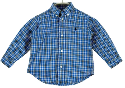 Ralph Lauren Jungen Langarm Hemd Basic Knopf 24 Monate Blau - Bild 1 von 4