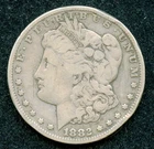 "Scarce Date" 1882-CC Morgan Silver Dollar $1 - VG w/ Rim Bumps/Graffiti