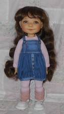 Playhouse ANDREA Doll Wig SIZE 8/9 LIGHT BROWN Long Wavy Curly Hair Bangs NWT