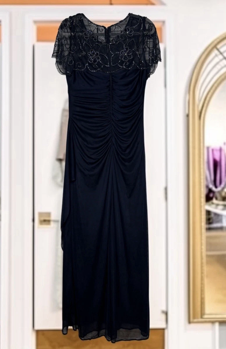 danielle guizio beaded dress Lune de Soie HIGH NECK FISHNET SHOULDER GOWN