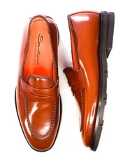 $1,295 Santoni "GOODYEAR" Brown Braided Lug Sole Loafer US 8.5 (UK7.5)