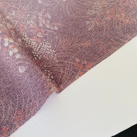 Mauve Wildflower #C 7x58 Vintage Chirimen Japanese Kimono Silk Fabric CK69