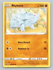 Rhyhorn (096) #096/202 Common SWSH01: Sword & Shield Base Set Pokemon