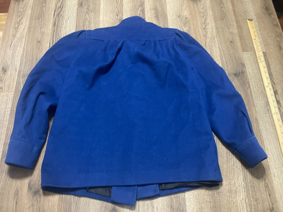 Chaqueta Ashley Scott, ¿para mujer talla XL? Blazer azul, abrigo de guisante con botones Foto 2 de 4