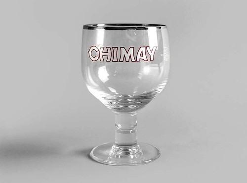 Chimay Silver Tone Rim Trappist Chalice Hainaut Belgium Beer Glass 16oz 50cl