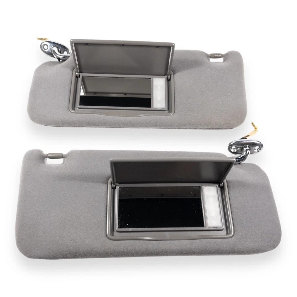 Juego de pares de parasoles laterales del conductor del pasajero Acura RL 1996-1998 tela gris iluminada Foto 4 de 4