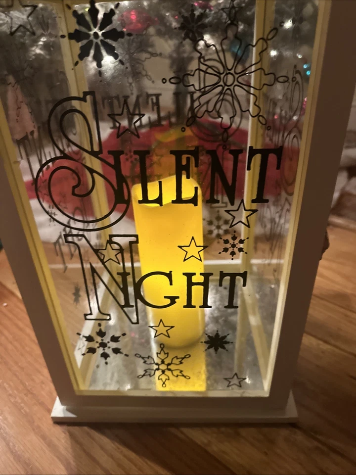 圣诞快乐灯鹿玻璃白色木质黑色金属 23 英寸 H 英寸 LED — 第 4/4 张图片