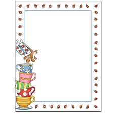 100 Sheets Tea Party Letterhead Laser Inkjet Printer Paper Themed Design