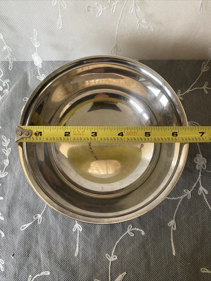 Vintage Gorham EP YC779 Silver Plate 3" H x 6.5" W Footed Serving Candy Bowl - Image 3 of 4