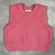 Molo Girls Size 98/ 104 Pink Knit Wool Blend Vest