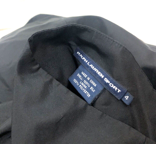 Ralph Lauren Sport Womens Size 4 Side Zip A-Line Silk Skirt Black - Picture 6 of 6