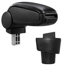 Armlehne Mittelarmlehne Leder Bezug für Renault Twingo 3 2014- Schwarz / Weiß