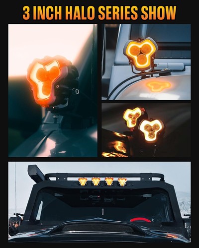 NOVSIGHT HALO Series 3'' inch LED Work Light Pods Offroad Fod Lamp 4WD ATV SUV - Picture 2 of 14