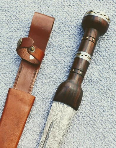 NEW! 21" Medieval Damascus Steel Scottish Dirk - Picture 3 of 3