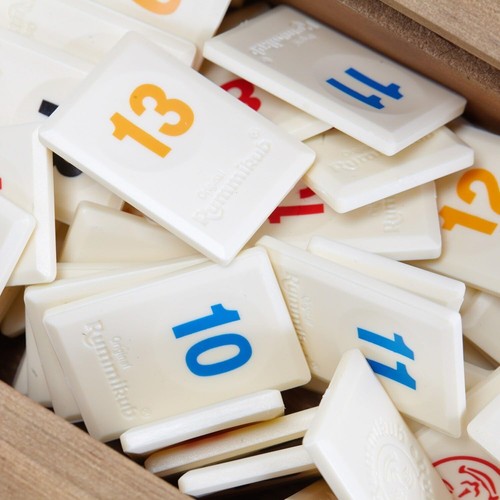 Classic Rummikub Tile Game with Built-in Player Trays - 106 Durable Tiles - Picture 8 of 10