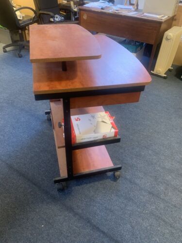 OFFICE Workstation Desk IT Computer Table 5 LEVEL 95cm OnWheels Study Desk BROWN - Picture 3 of 12