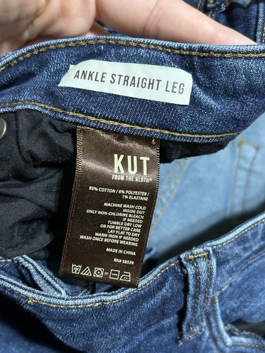Jeans Kut From The Kloth alla caviglia gamba dritta con polsini vita alta 16W lavaggio medio - Foto 6 di 13