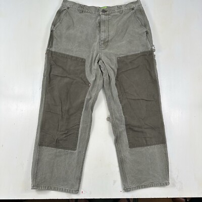HUF Double Knee Carpenter Pants Mens 32x26 Thick Duck Canvas Army