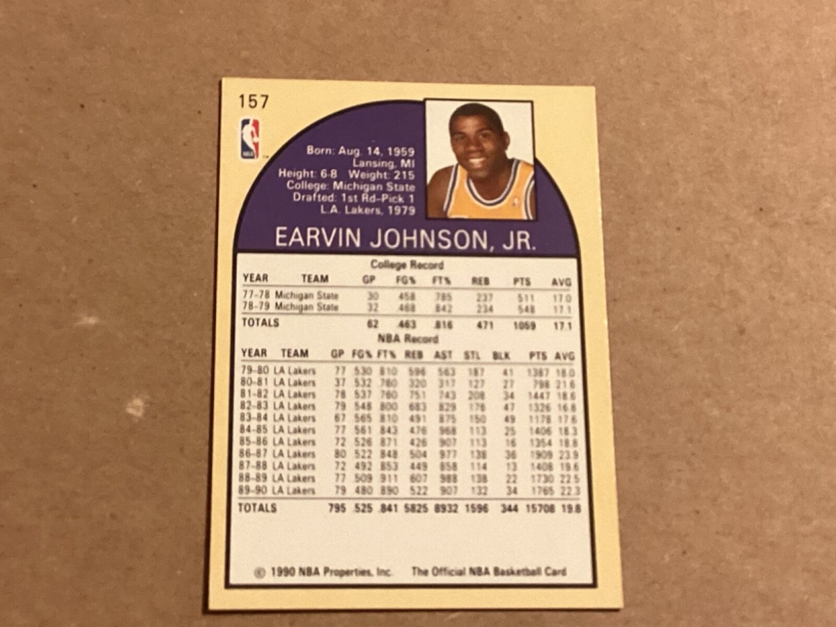 Magic Johnson 1990 MVP NBA Hoops Card #157 Ultra Rare Star Grade
