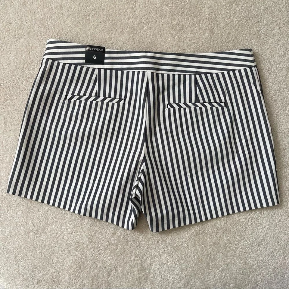 Pantalones Cortos Express Rayas Talla 6 Gris Blanco Nuevos con Etiquetas Foto 2 de 4